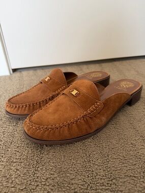 Vince Camuto Cobby Suede Loafer/Mule, color Burntsugar (dark camel) size 10